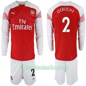 Camisolas de Futebol Arsenal FC Hector Bellerin 2 Criança Equipamento Principal 2018/19 Manga Comprida